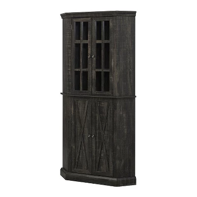 Home Source Enclosed Charcoal Corner Cabinet - Image 6