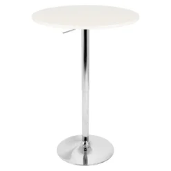 Adjustable Round Counter Height Dining Table Metal/White - LumiSource