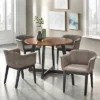 5pc Jonas Round Dining Set Walnut/Gray/Black - Buylateral