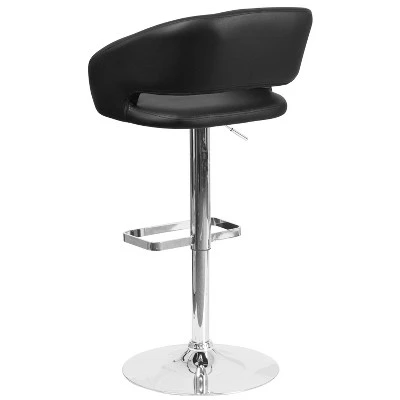Flash Furniture Contemporary Vinyl Adjustable Height Barstool With Rounded Mid-Back - Image 6