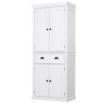 HOMCOM 72" Traditional Freestanding Kitchen Pantry Cupboard With 2 Cabinet, Drawer And Adjustable Shelves - Image 10