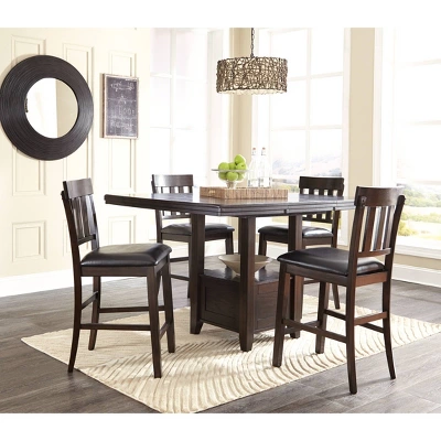 Counter Height Extendable Dining Table Dark Chestnut - Signature Design By Ashley - Image 2