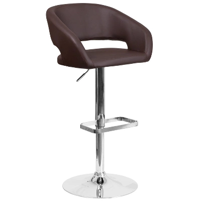 Flash Furniture Contemporary Vinyl Adjustable Height Barstool With Rounded Mid-Back - Image 18