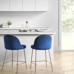 Nils Brass Base Counter Height Barstool - Project 62â„¢