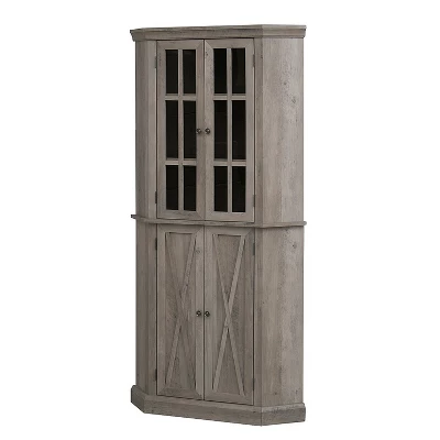 Home Source Enclosed Charcoal Corner Cabinet - Image 8