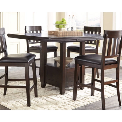 Counter Height Extendable Dining Table Dark Chestnut - Signature Design By Ashley