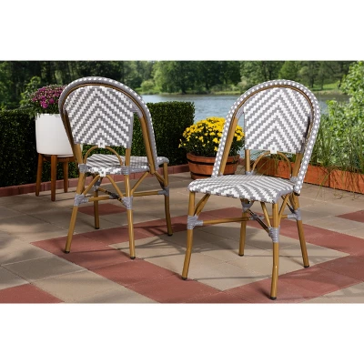 Set Of 2 Celie Indoor And Outdoor Stackable Bistro Dining Chairs - Baxton Studio - Image 4