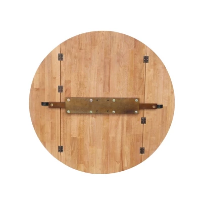 30.3" Gracelyn Round Dual Drop Leaf Pedestal Extendable Dining Table Cinnamon/Espresso - International Concepts - Image 8