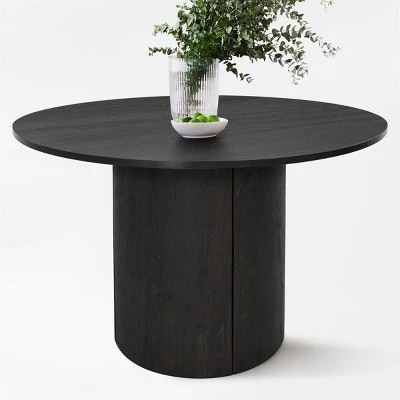 Dwen 46'' KD Manufactured Wood Foild With Grain Paper Round Top Pedestal Dining Table- The Pop Maison - Image 3