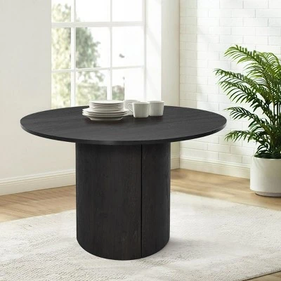 Dwen 46'' KD Manufactured Wood Foild With Grain Paper Round Top Pedestal Dining Table- The Pop Maison - Image 8