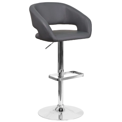 Flash Furniture Contemporary Vinyl Adjustable Height Barstool With Rounded Mid-Back - Image 17