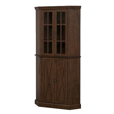 Home Source Enclosed Charcoal Corner Cabinet - Image 7