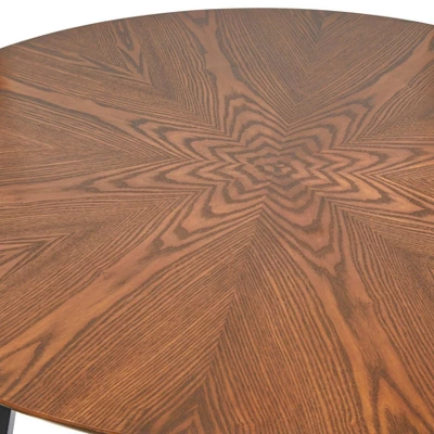 Jonas Round Dining Table Light Walnut/Black - Buylateral - Image 3