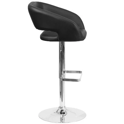 Flash Furniture Contemporary Vinyl Adjustable Height Barstool With Rounded Mid-Back - Image 7