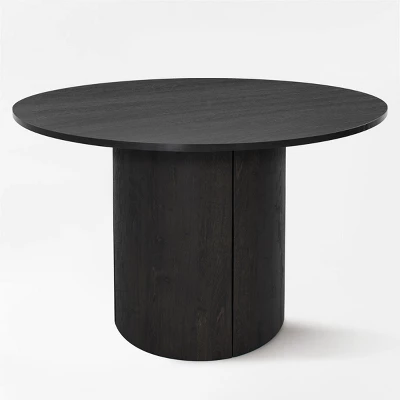 Dwen 46'' KD Manufactured Wood Foild With Grain Paper Round Top Pedestal Dining Table- The Pop Maison - Image 5