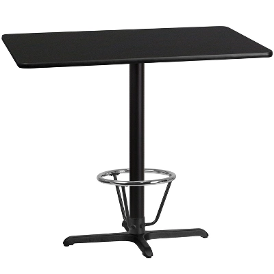 Flash Furniture 30'' X 48'' Rectangular Laminate Table Top With 23.5'' X 29.5'' Bar Height Table Base And Foot Ring - Image 3