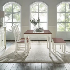 4pc Shelby Dining Set Distressed White - Crosley