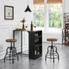 Yaheetech Swivel Round Bar Stool Wood Metal Stool For Kitchen Restaurant Bar
