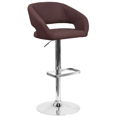 Flash Furniture Contemporary Vinyl Adjustable Height Barstool With Rounded Mid-Back - Image 15