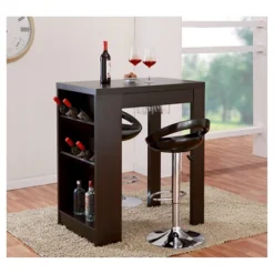 Annemarie Modern Bar Table With Side Wine Storage Cappuccino - HOMES: Inside + Out