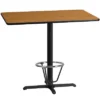 Flash Furniture 30'' X 48'' Rectangular Laminate Table Top With 23.5'' X 29.5'' Bar Height Table Base And Foot Ring