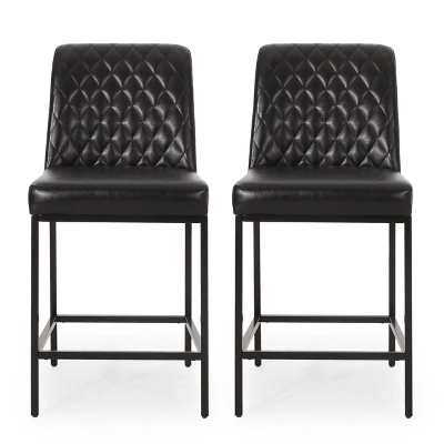 2pc Osgood Contemporary Diamond Stitch Counter Height Barstools - Christopher Knight Home - Image 12