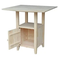 Bar Height Bistro Dual Drop Leaf Dining Table Unfinished - International Concepts