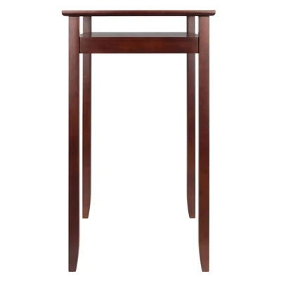 Halo Square Bar Height Table With Glass Top Wood/Walnut - Winsome - Image 4