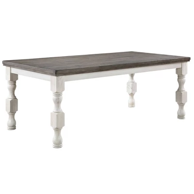 7pc Cambrien Rustic Farmhouse Dining Set Antique White/Gray - HOMES: Inside + Out - Image 4