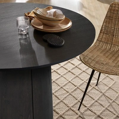 Dwen 46'' KD Manufactured Wood Foild With Grain Paper Round Top Pedestal Dining Table- The Pop Maison - Image 4