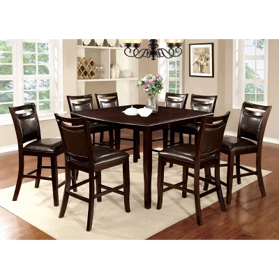 Burton Rounded Wooden Counter Extendable Dining Table Espresso - MiBasics - Image 2