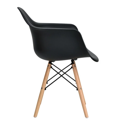 Costway 4PCS Molded Dining Arm Chair Side Chair Home Kitchen W/ Wooden Legs - Image 6