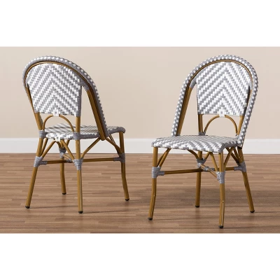Set Of 2 Celie Indoor And Outdoor Stackable Bistro Dining Chairs - Baxton Studio - Image 5